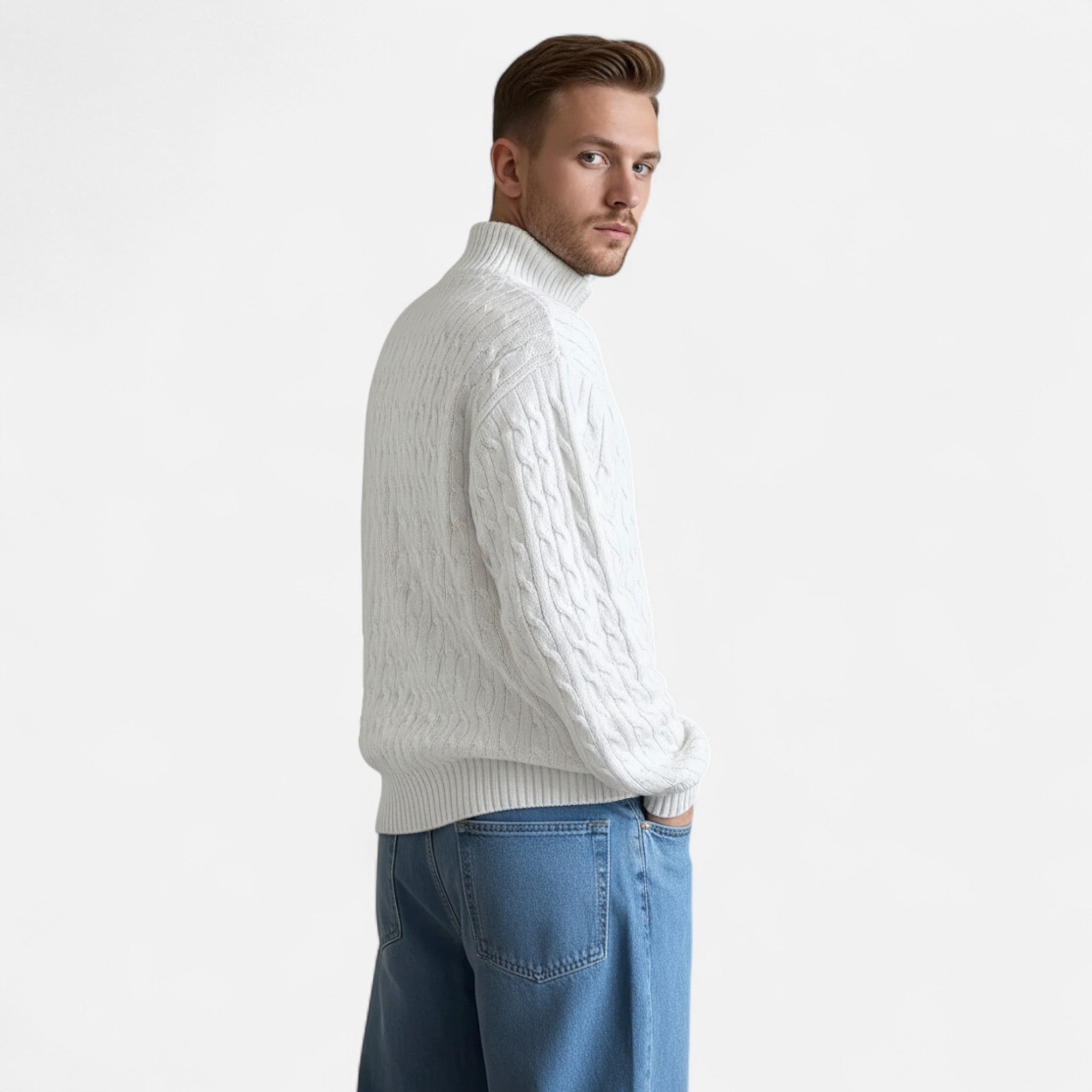 Limoha | Pull demi‑zip torsadé